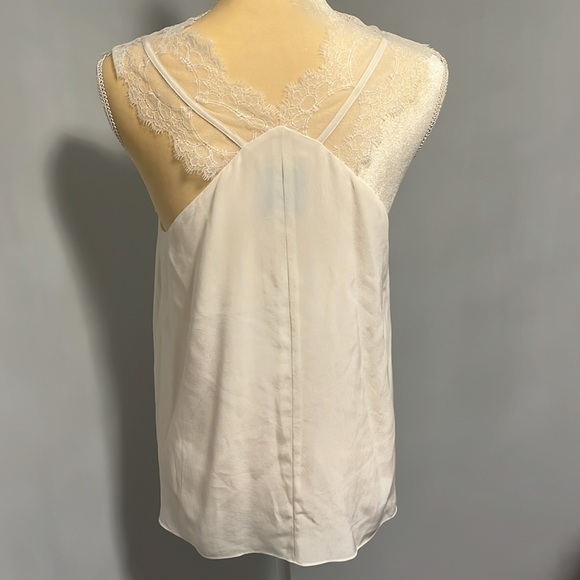 Mason Silk Lace Cream Flowing Tank Top Size 0 - Picture 4 of 8